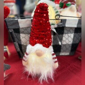 New light up Red Sequin Gnome